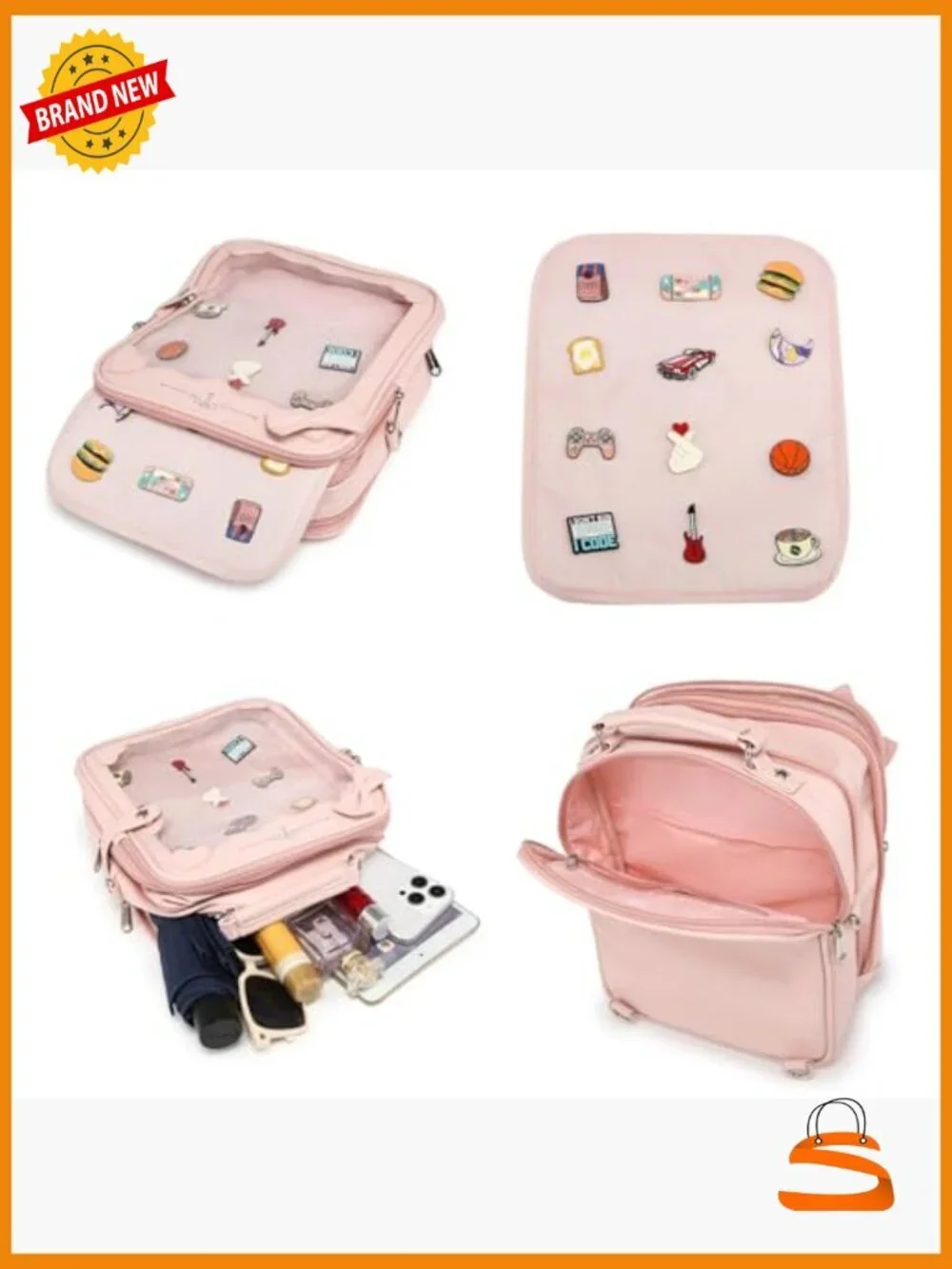 Ita Bag Backpack Crossbody Purse Kawaii Anime Pin Display for Kpop Fan